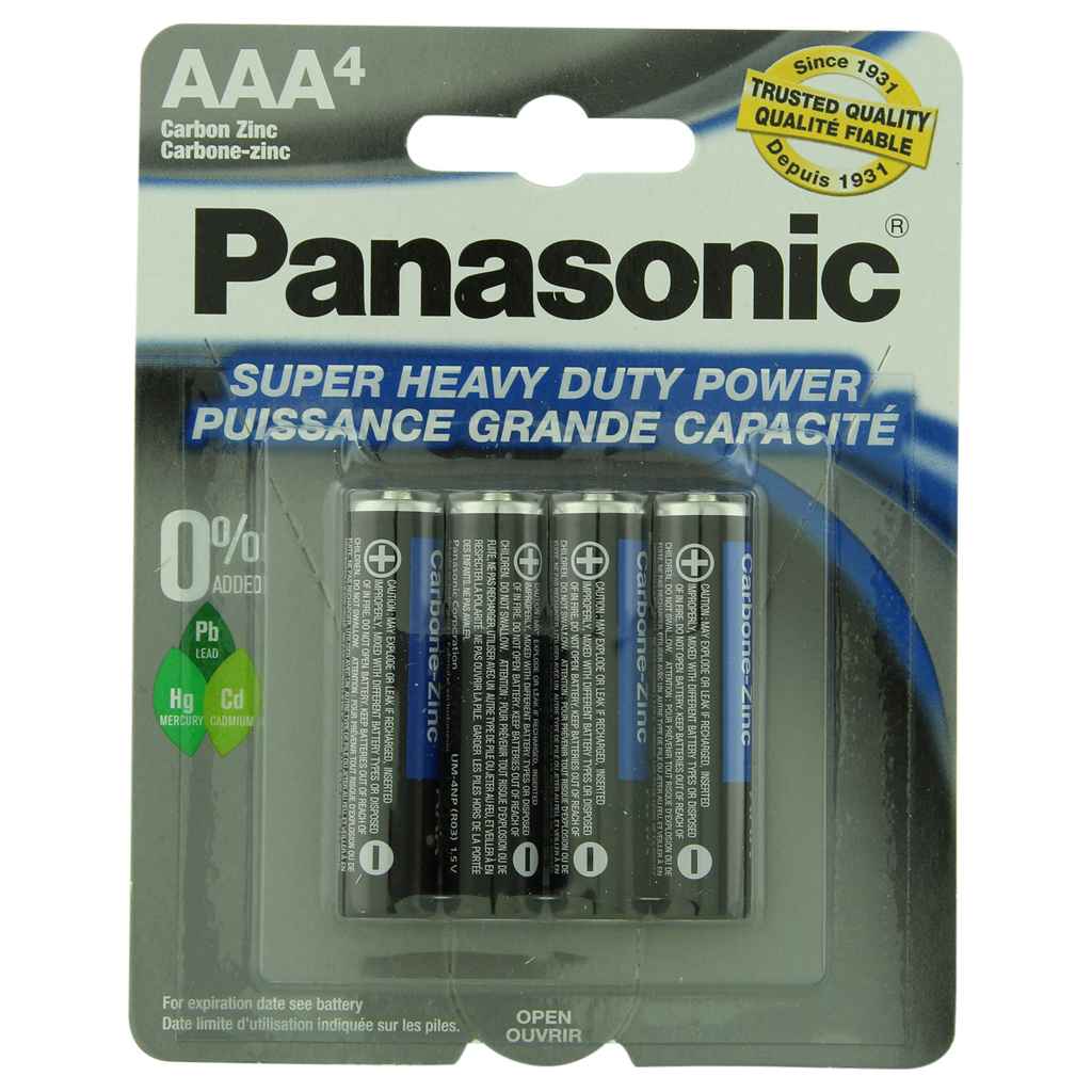 Panasonic Batteries Panasonic Batteries AAA-4 Super Heavy Duty Batteries Batteries 