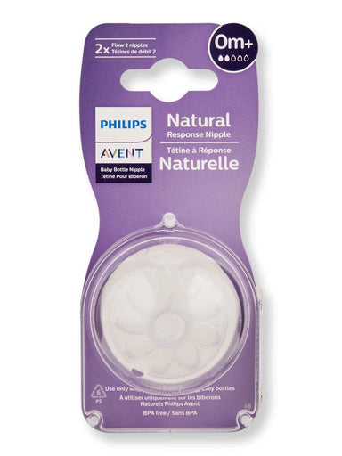 Philips Avent Philips Avent Natural Response Nipple Flow 2 0M+ 2 Ct Baby Bottles 