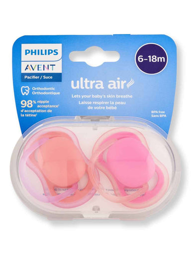 Philips Avent Philips Avent Ultra Air Pacifier 6-18m Pink & Peach 2 Ct Pacifiers & Soothers 