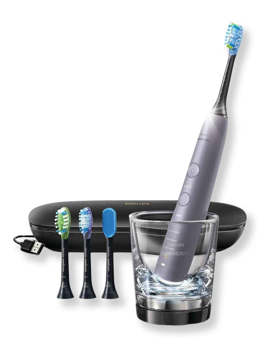 Philips Sonicare Philips Sonicare DiamondClean Smart Electric Rechargeable Toothbrush for Complete Oral Care with Charging Travel Case 5 Modes Series 9500 Gray Electric & Manual Toothbrushes 