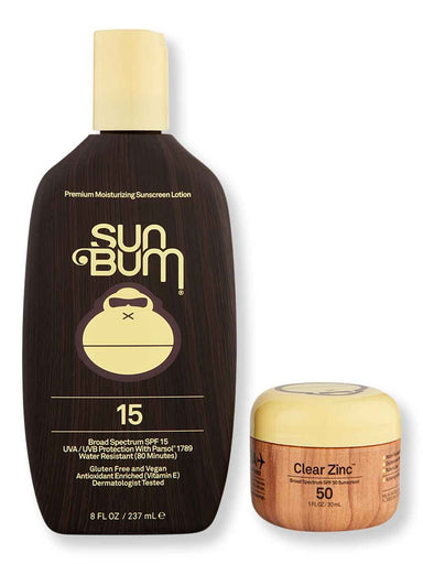 Sun Bum Sun Bum Original SPF 15 Sunscreen Lotion 8 oz & SPF 50 Clear Zinc Oxide Body Sunscreens 