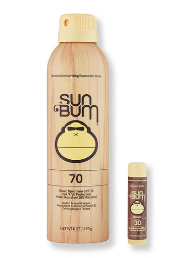Sun Bum Sun Bum Original SPF 70 Sunscreen Spray 6 oz & SPF 30 Banana Lip Balm Body Sunscreens 