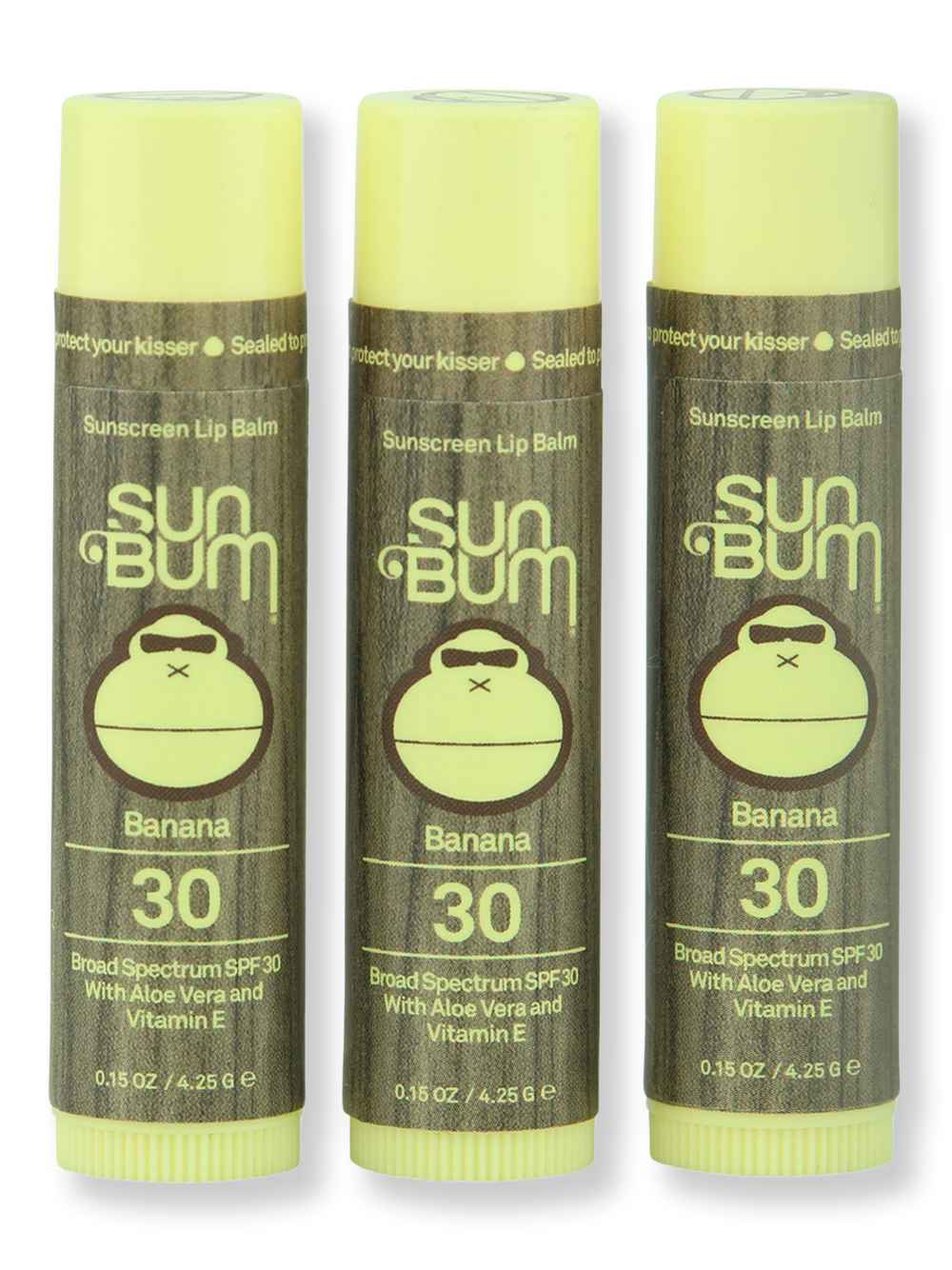 Sun Bum Sun Bum SPF 30 Banana Lip Balm 3 Ct Lip Treatments & Balms 