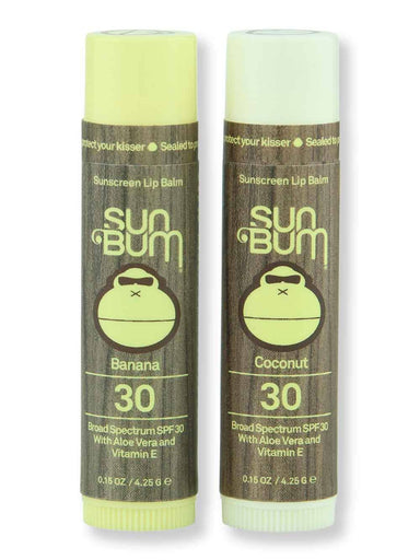 Sun Bum Sun Bum SPF 30 Lip Balm Banana 2 Ct & SPF 30 Lip Balm Coconut 2 Ct Lip Treatments & Balms 