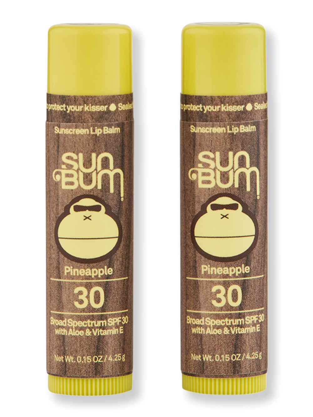 Sun Bum Sun Bum SPF 30 Pineapple Lip Balm 2 Ct 0.15 oz Lip Treatments & Balms 