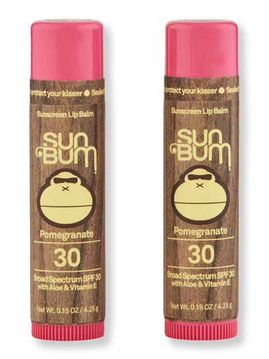 Sun Bum Sun Bum SPF 30 Pomegranate Lip Balm 2 Ct 0.15 oz Lip Treatments & Balms 