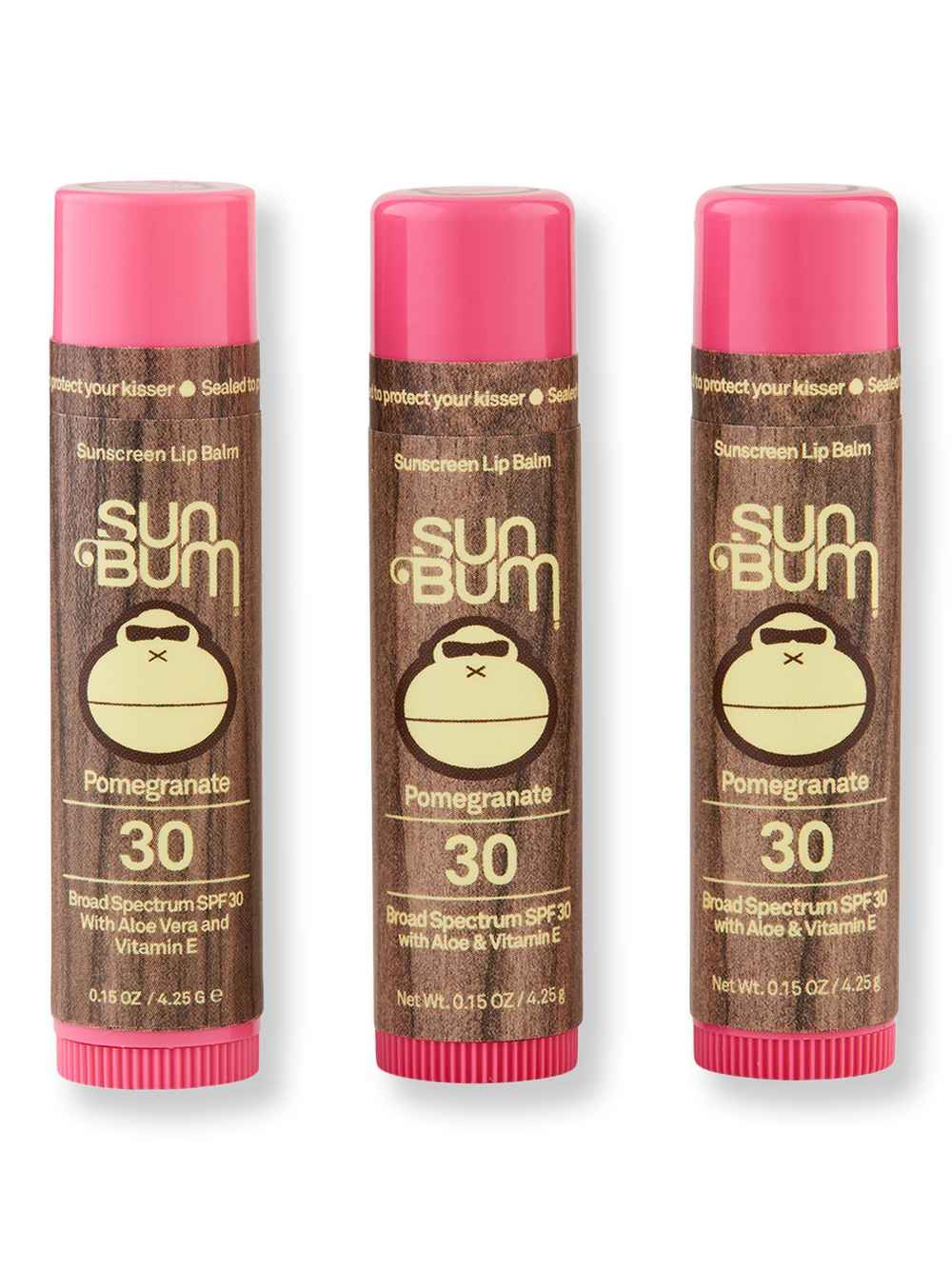 Sun Bum Sun Bum SPF 30 Pomegranate Lip Balm 3 Ct Lip Treatments & Balms 