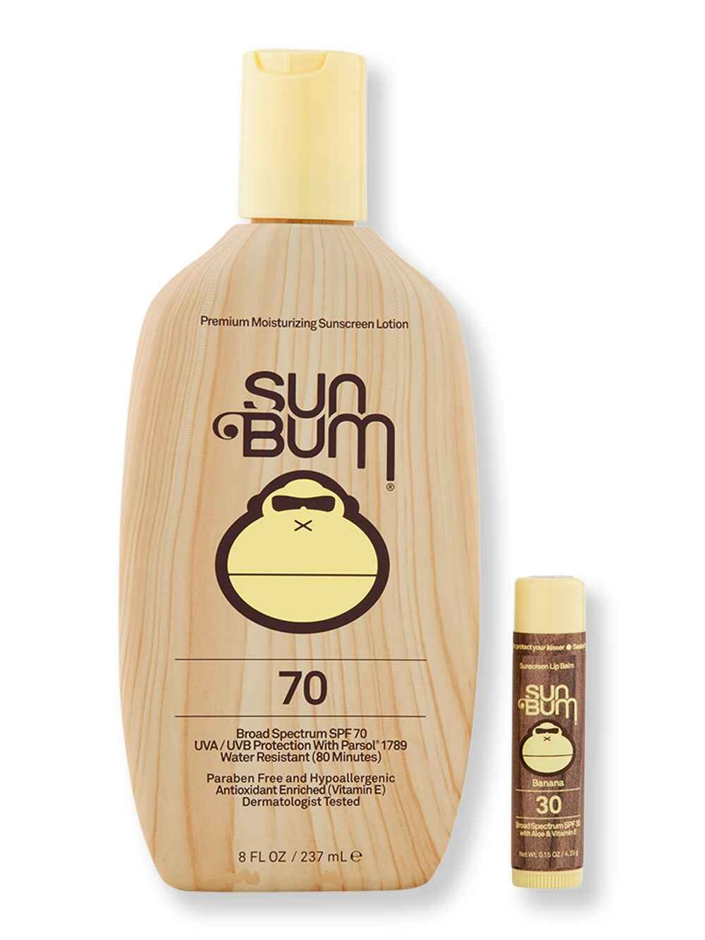 Sun Bum Sun Bum SPF 70 Sunscreen Lotion 8 oz & SPF 30 Lip Balm Banana Body Sunscreens 