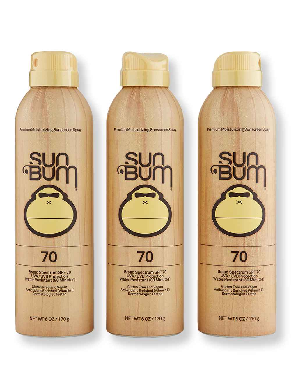 Sun Bum Sun Bum SPF 70 Sunscreen Spray 3 Ct 6 oz Body Sunscreens 