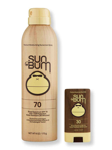 Sun Bum Sun Bum SPF 70 Sunscreen Spray 6 oz & SPF 30 Sunscreen Face Stick 0.45 oz Body Sunscreens 