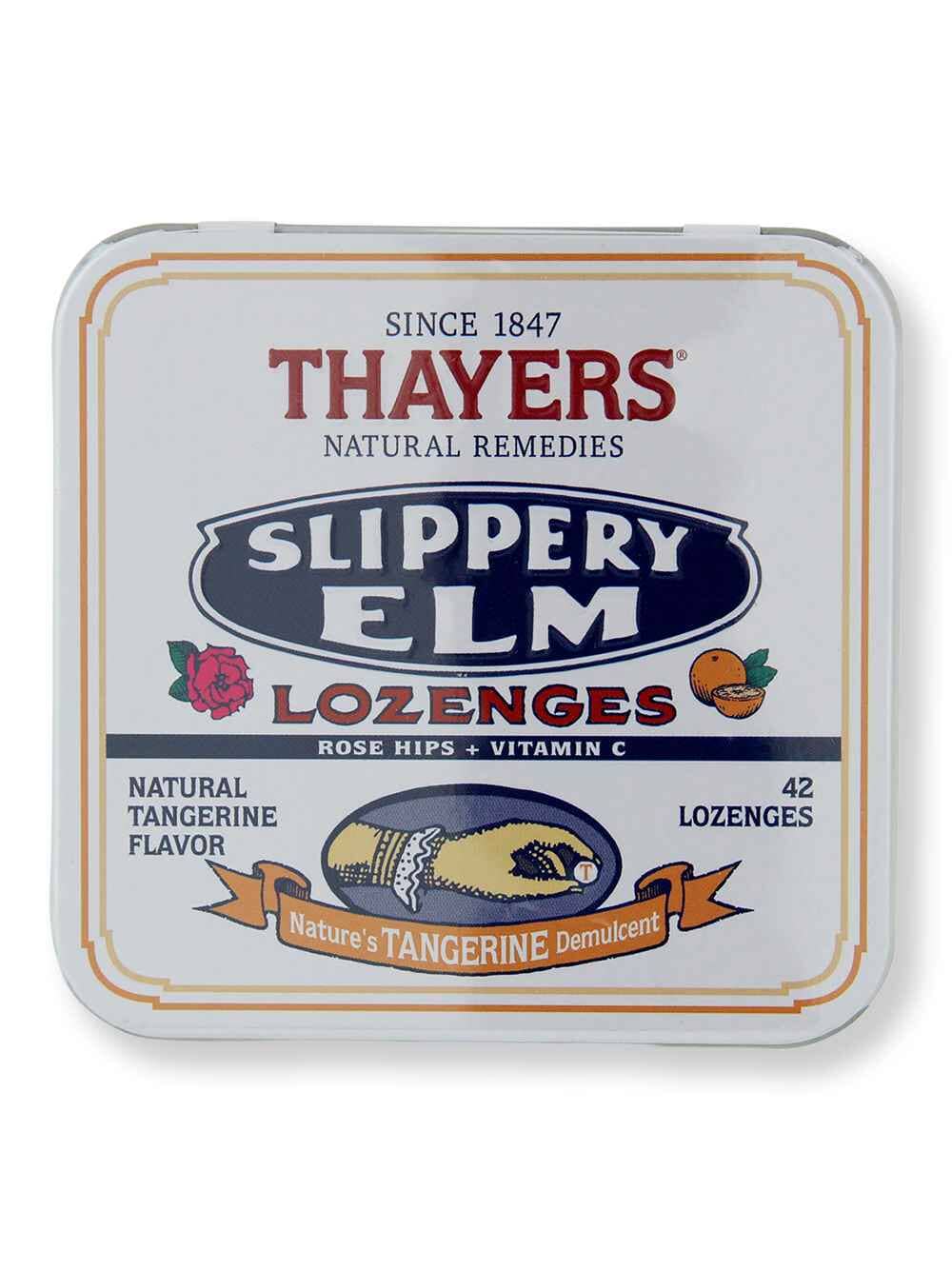 Thayer's Thayer's Tangerine with Rose Hips Slippery Elm Lozenges 42 ct Wellness Supplements 