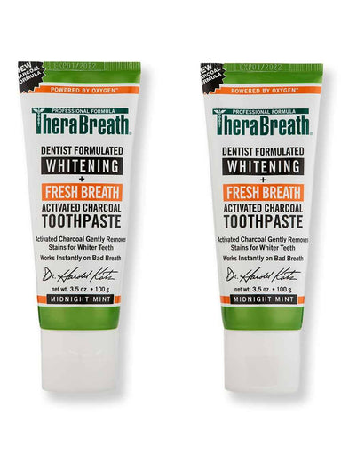 TheraBreath TheraBreath Whitening + Fresh Breath Charcoal Toothpaste 2 Ct 3.5 oz Mouthwashes & Toothpastes 